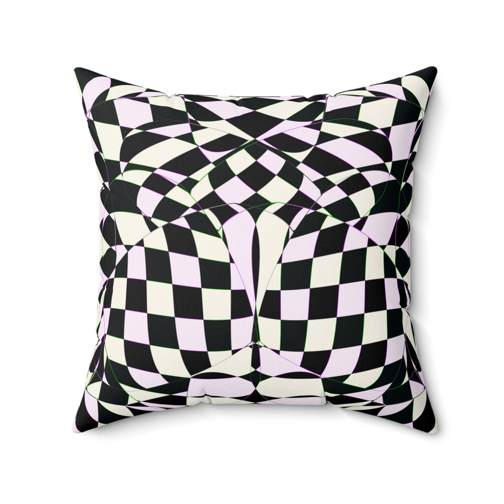 Warped Crown - Faux Suede Throw Pillow