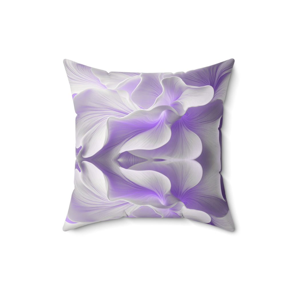Whisper Bloom - Faux Suede Throw Pillow