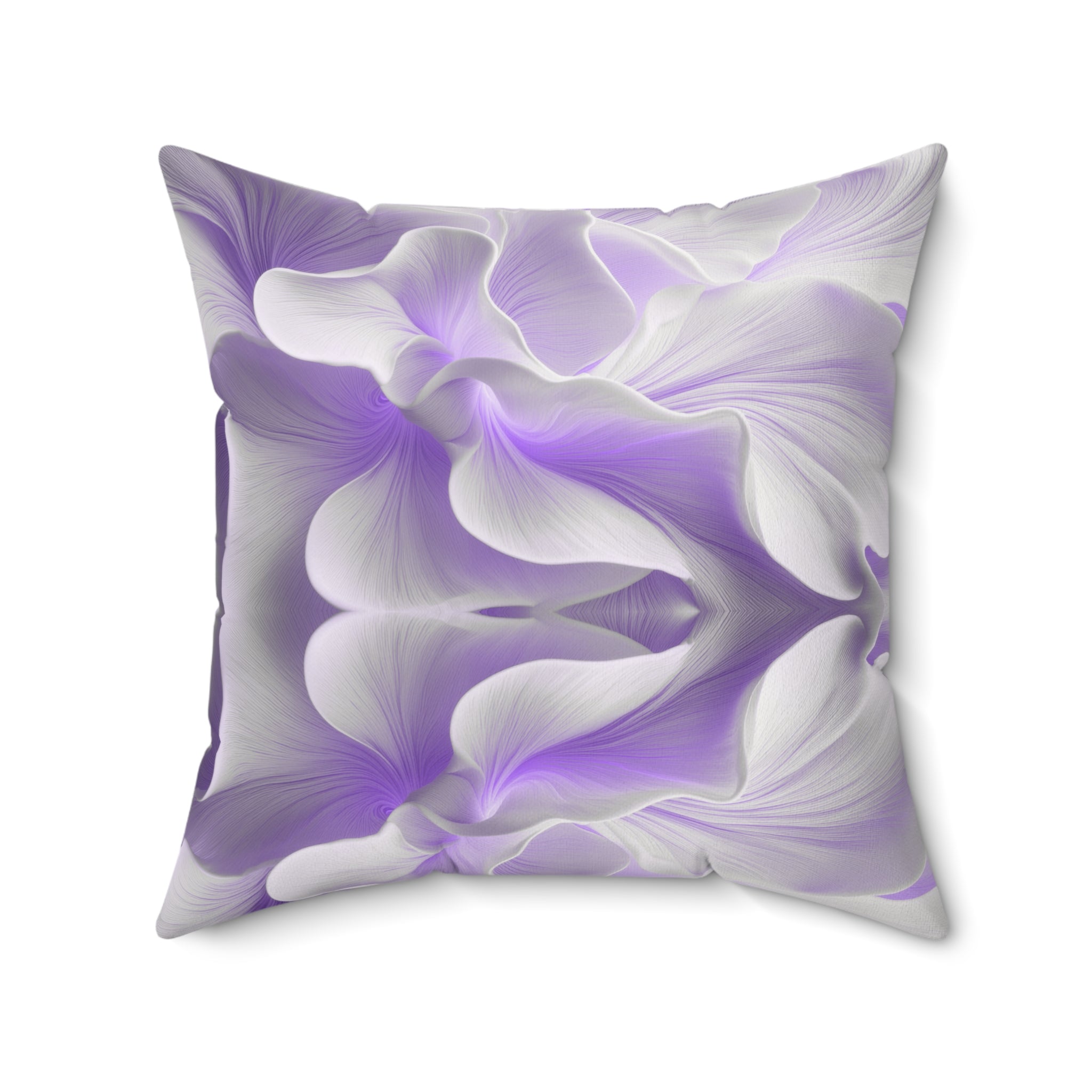 Whisper Bloom - Faux Suede Throw Pillow