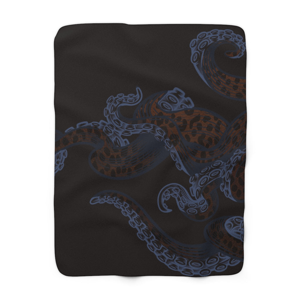Midnight Kraken - Sherpa Fleece Throw Blanket