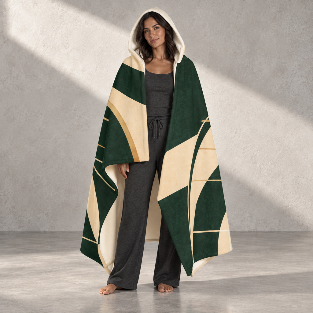 Emerald Heirloom - Hooded Sherpa Blanket