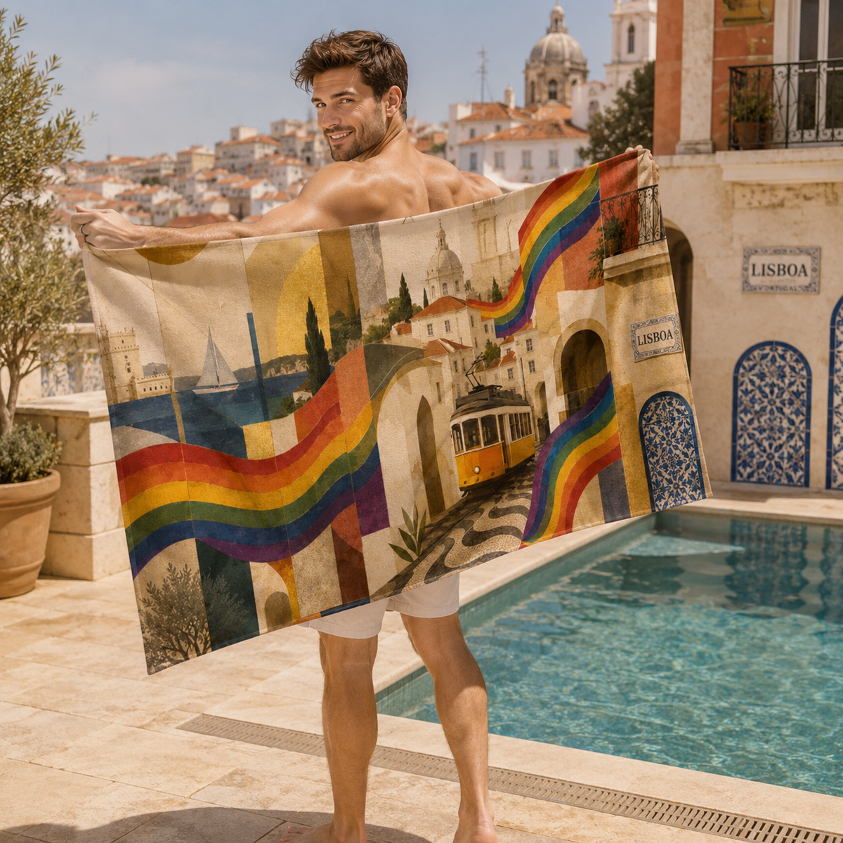 Lisboa Love Line - Beach Towel