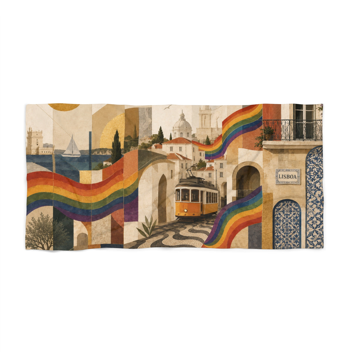 Lisboa Love Line - Beach Towel