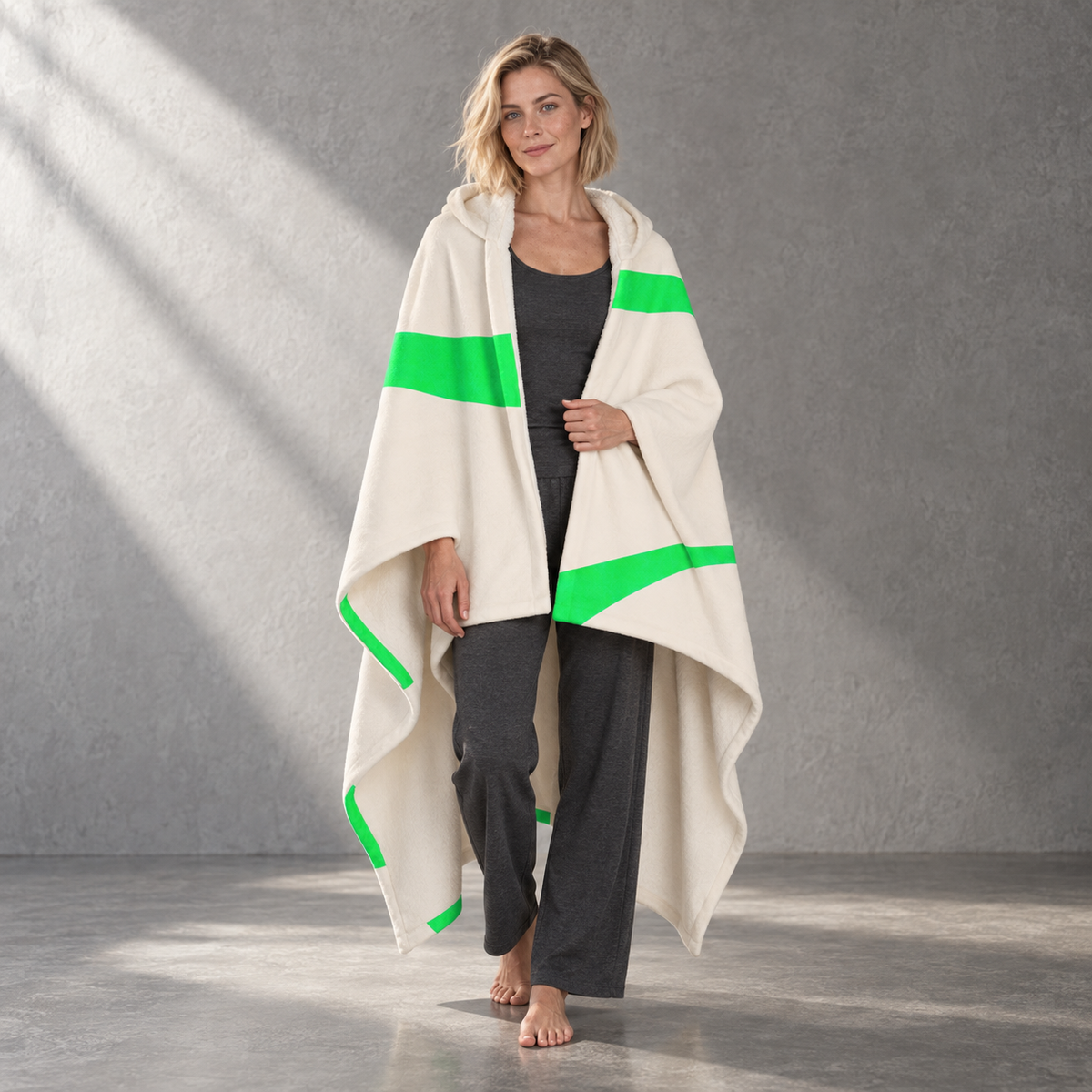 Neon Etiquette - Hooded Fleece Sherpa Blanket