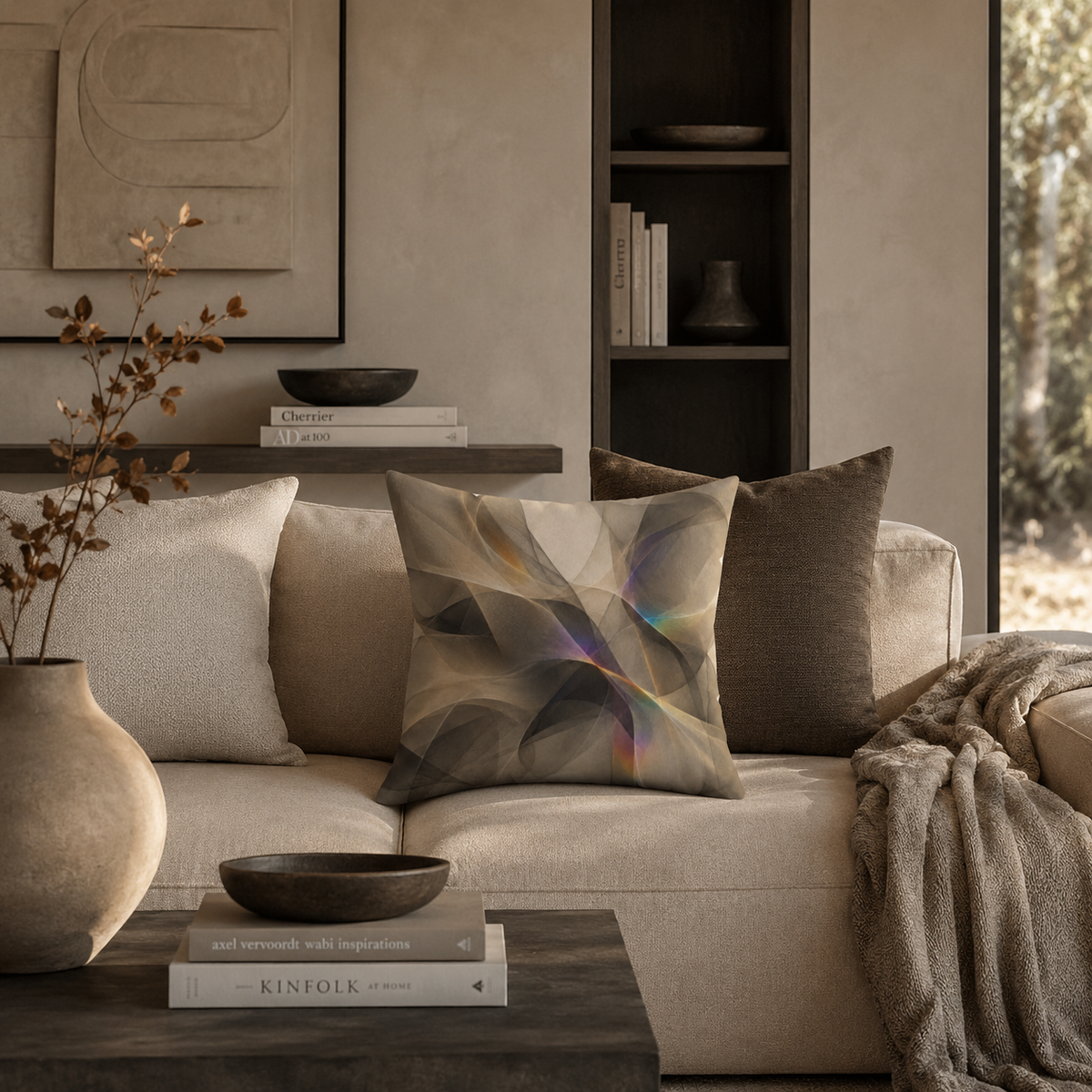 Prismatic Silence - Faux Suede Pillow