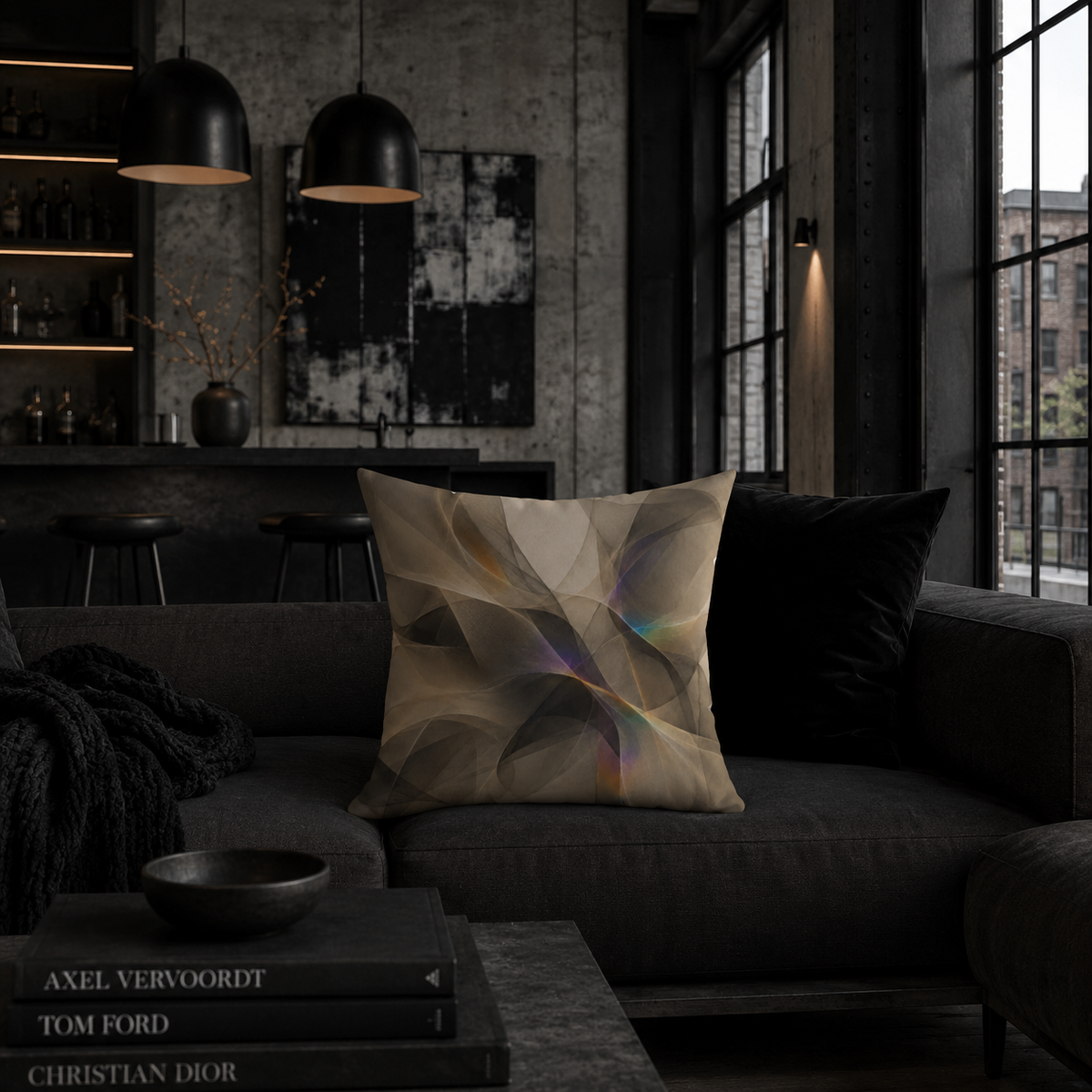 Prismatic Silence - Faux Suede Pillow