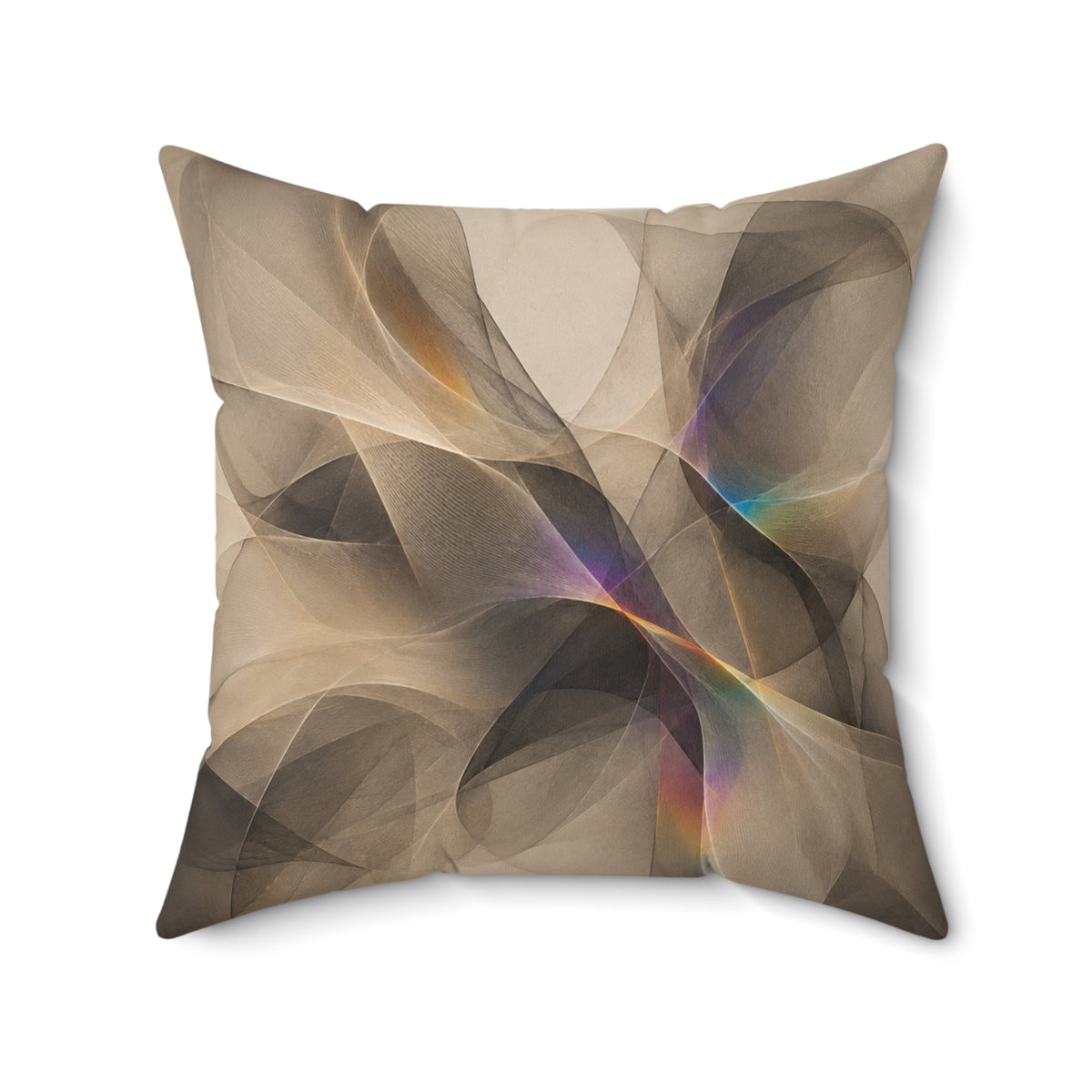 Prismatic Silence - Faux Suede Pillow