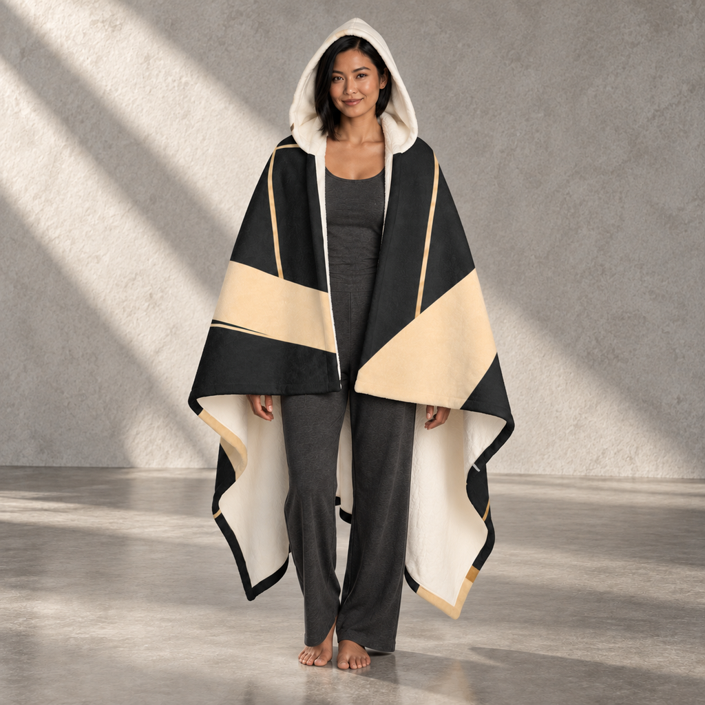 Structured Opulence - Hooded Fleece Sherpa Blanket
