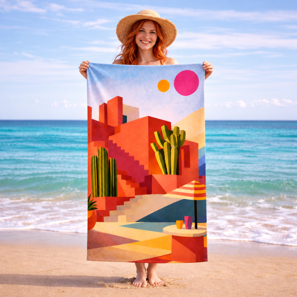 Terracotta Afterglow - Beach Towel