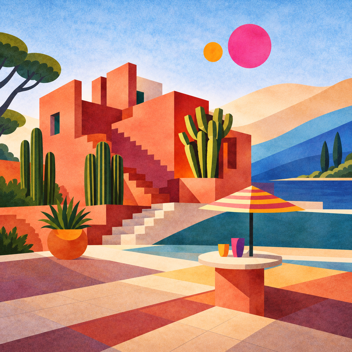 Terracotta Afterglow - Beach Towel