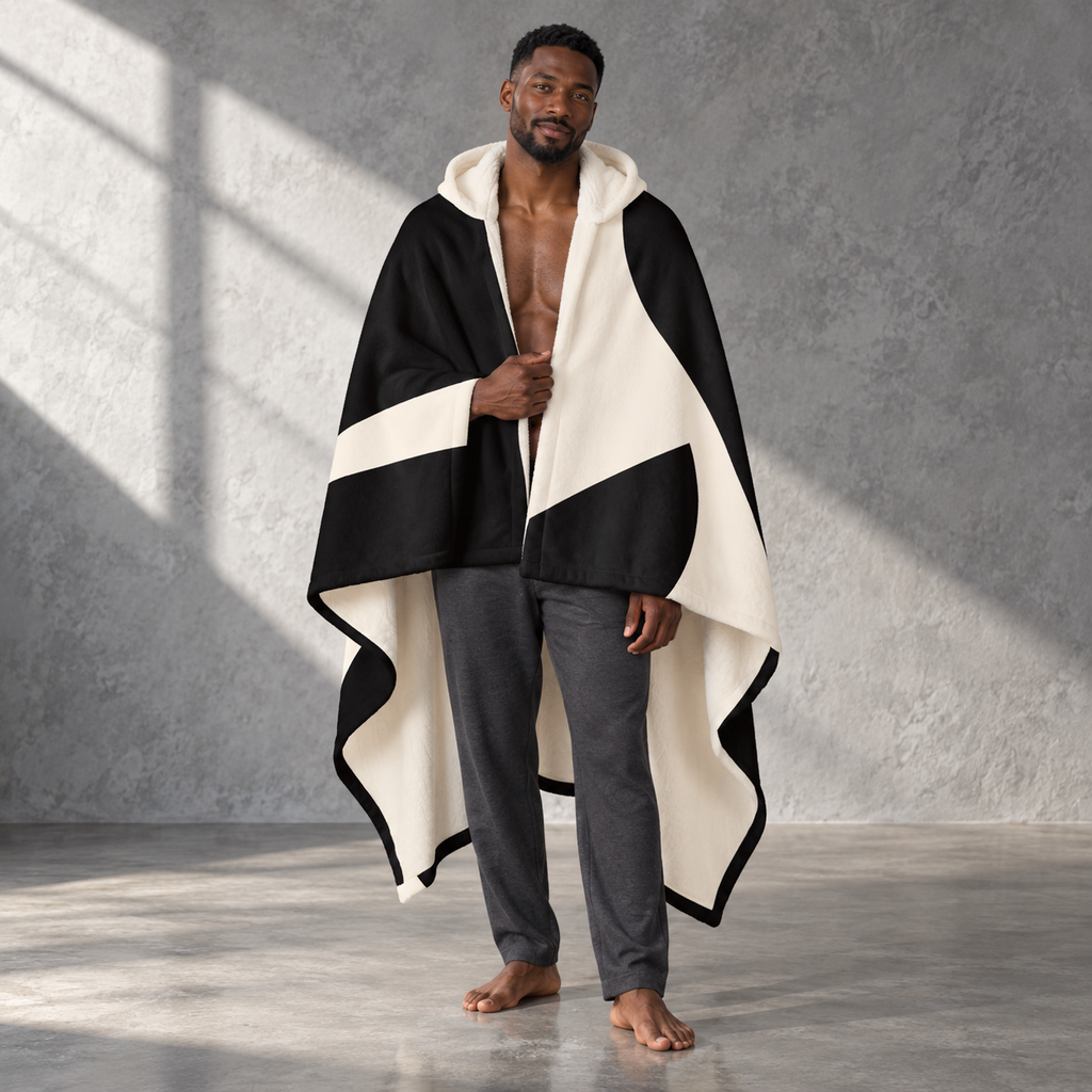 Wrapped in Yes - Hooded Sherpa Fleece Blanket, product image.